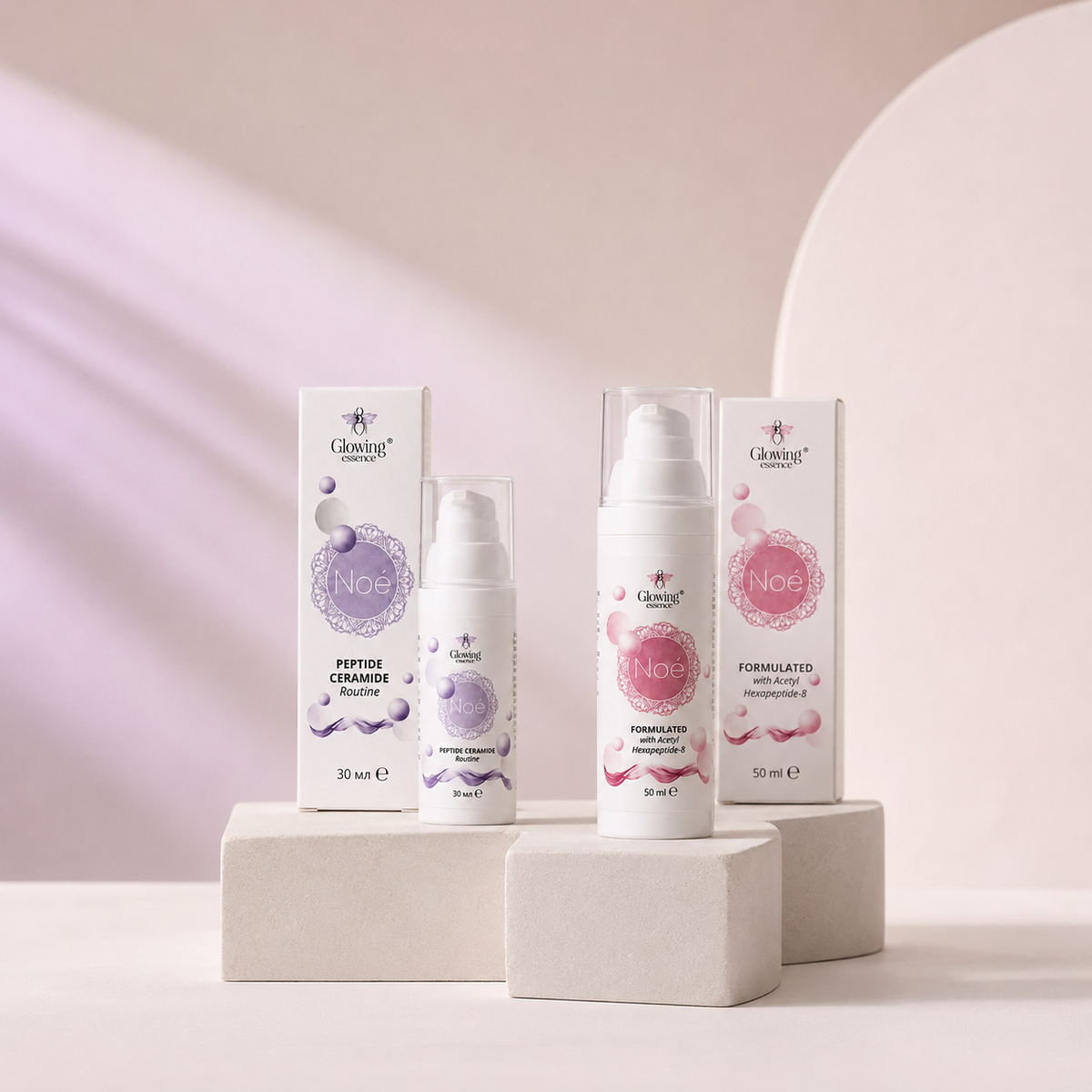 Пептиден серум и крем за лице Noé от Glowing Essence